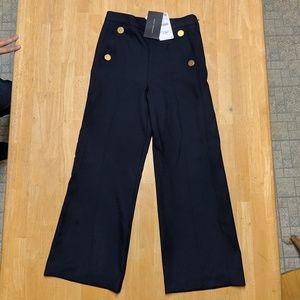 NWT Zara Woman Wide Leg Navy pants xs